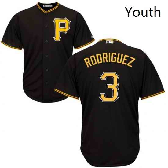 Youth Majestic Pittsburgh Pirates 3 Sean Rodriguez Replica Black Alternate Cool Base MLB Jersey